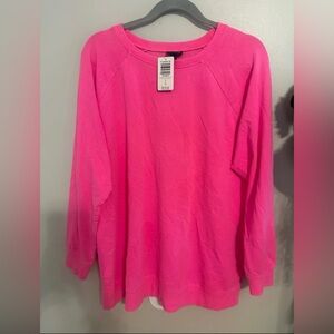 NWT Torrid Raglan Fleece Sweatshirt Pink